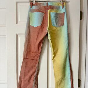 Rainbow ombré pastel Zara flare jeans